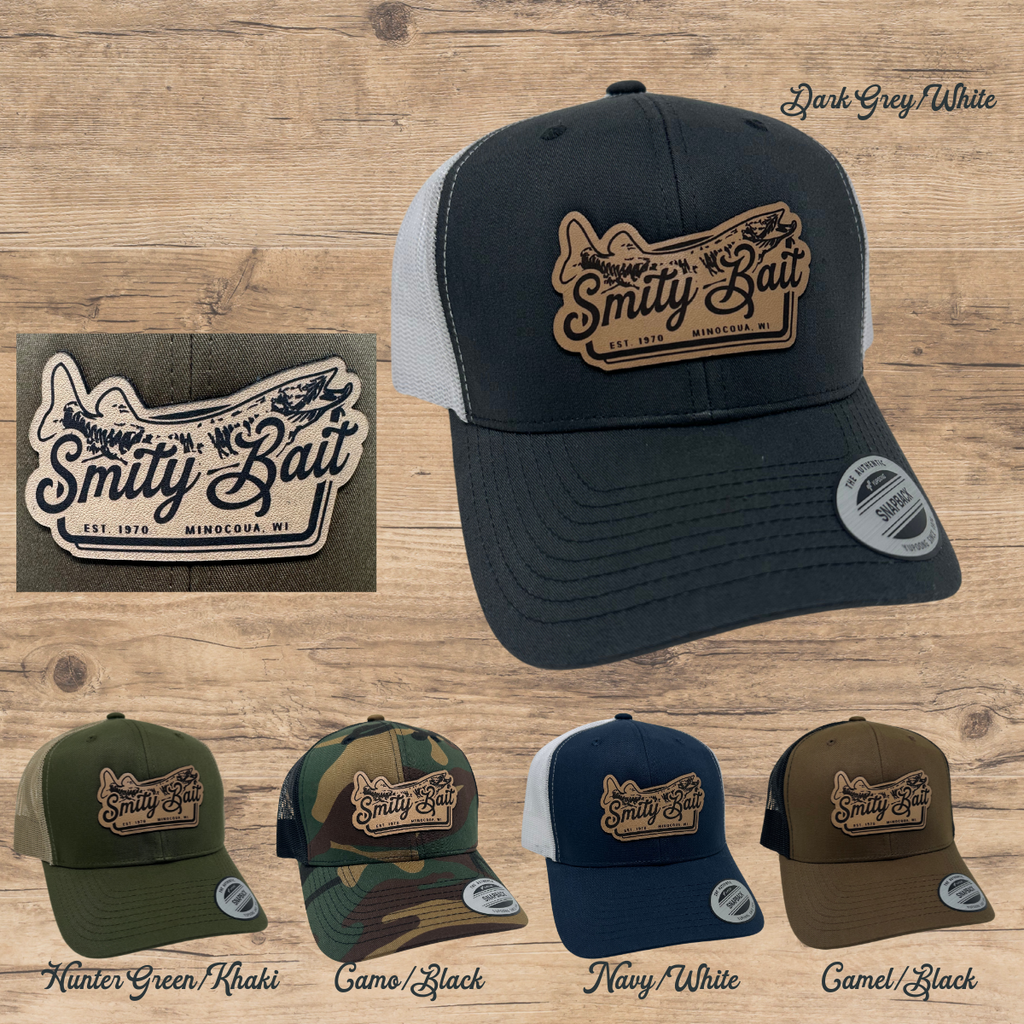 Musky Leather Patch Snapback Ball Cap