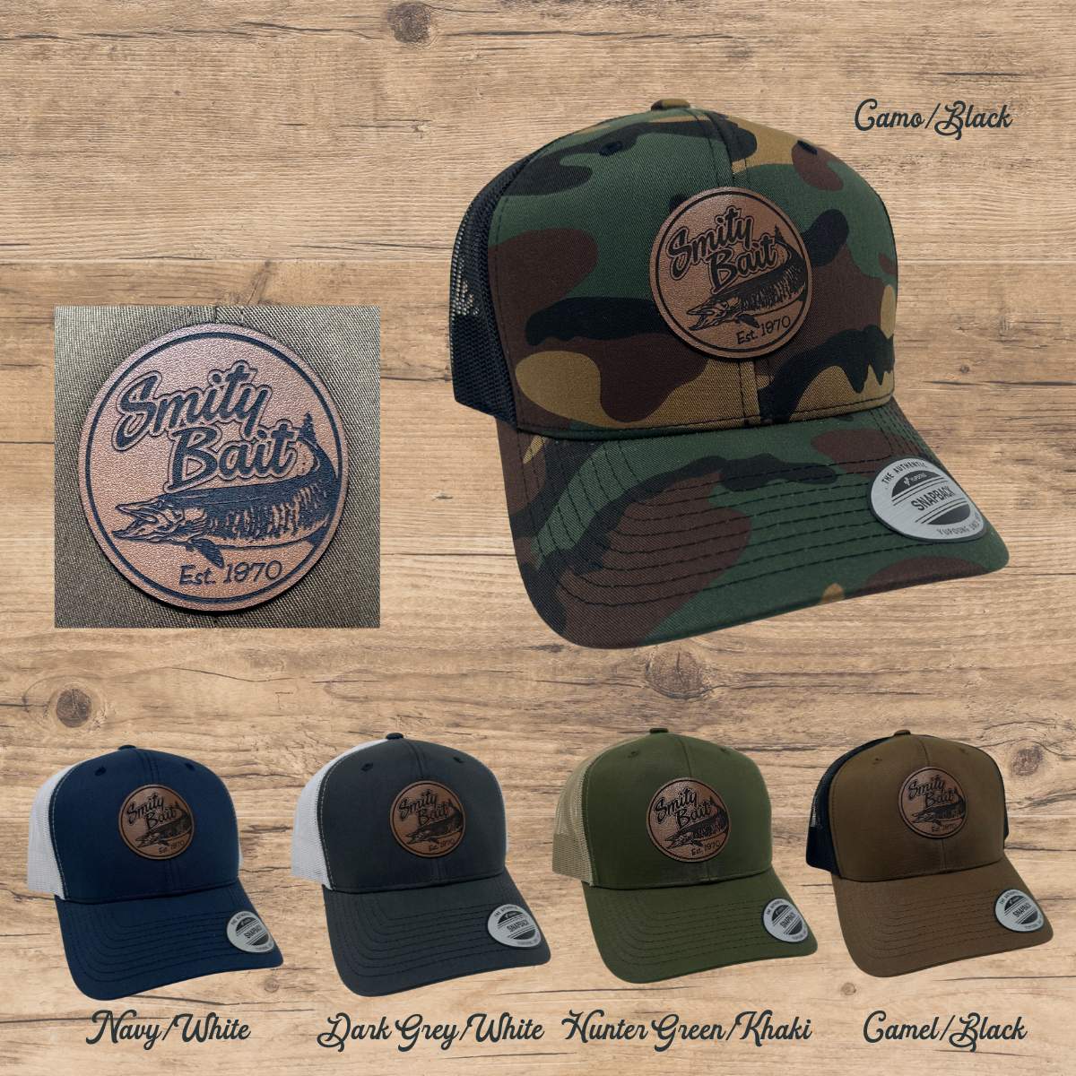 Circle Musky Leather Patch Snapback Ball Cap