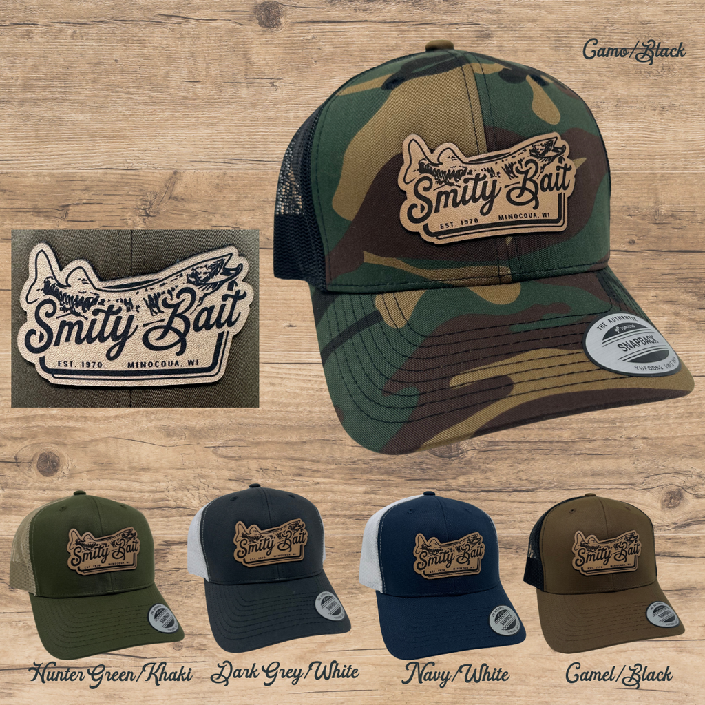 Musky Leather Patch Snapback Ball Cap