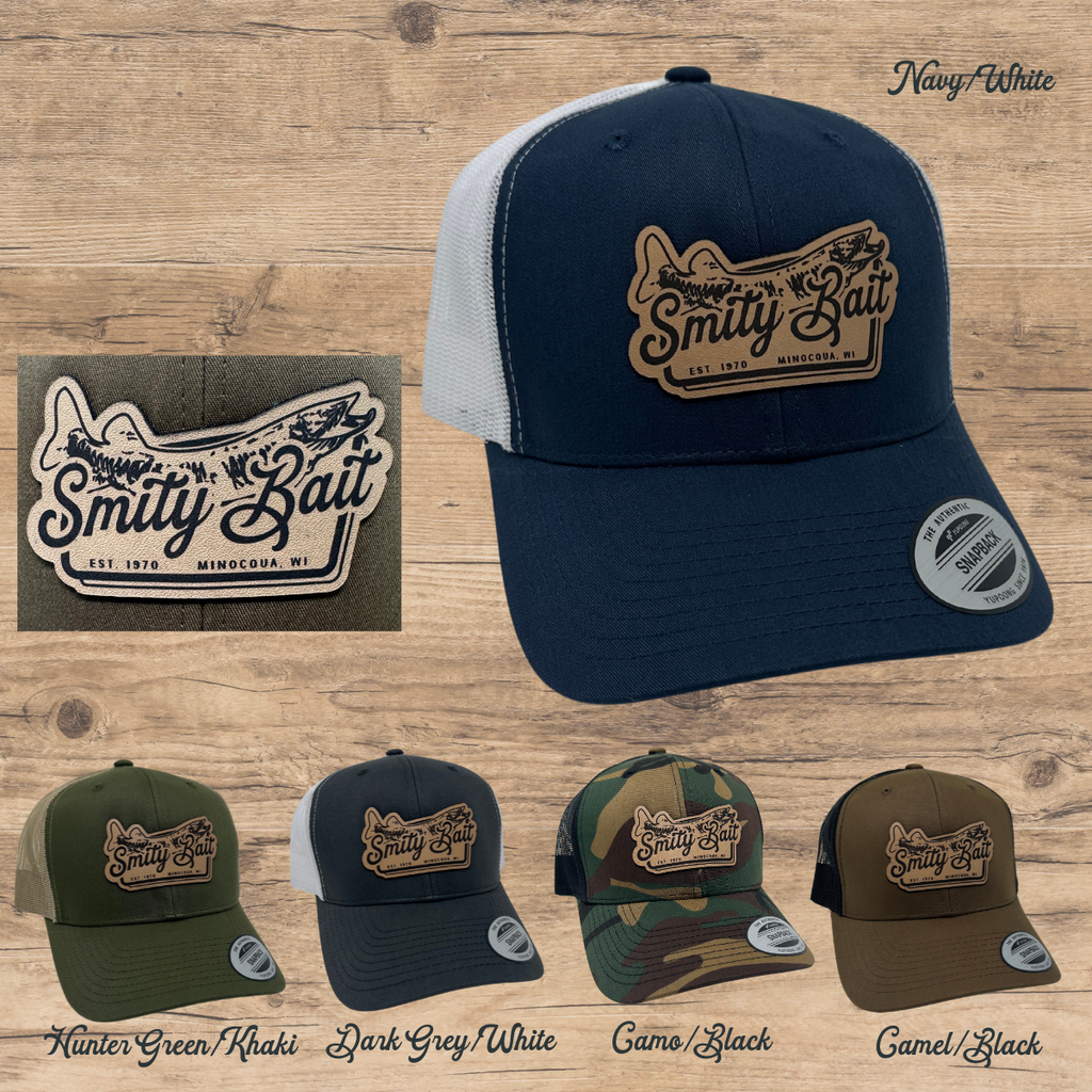 Musky Leather Patch Snapback Ball Cap