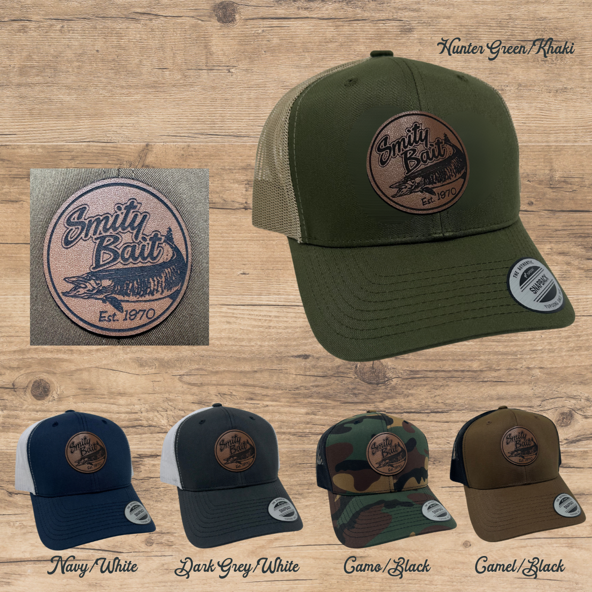Circle Musky Leather Patch Snapback Ball Cap