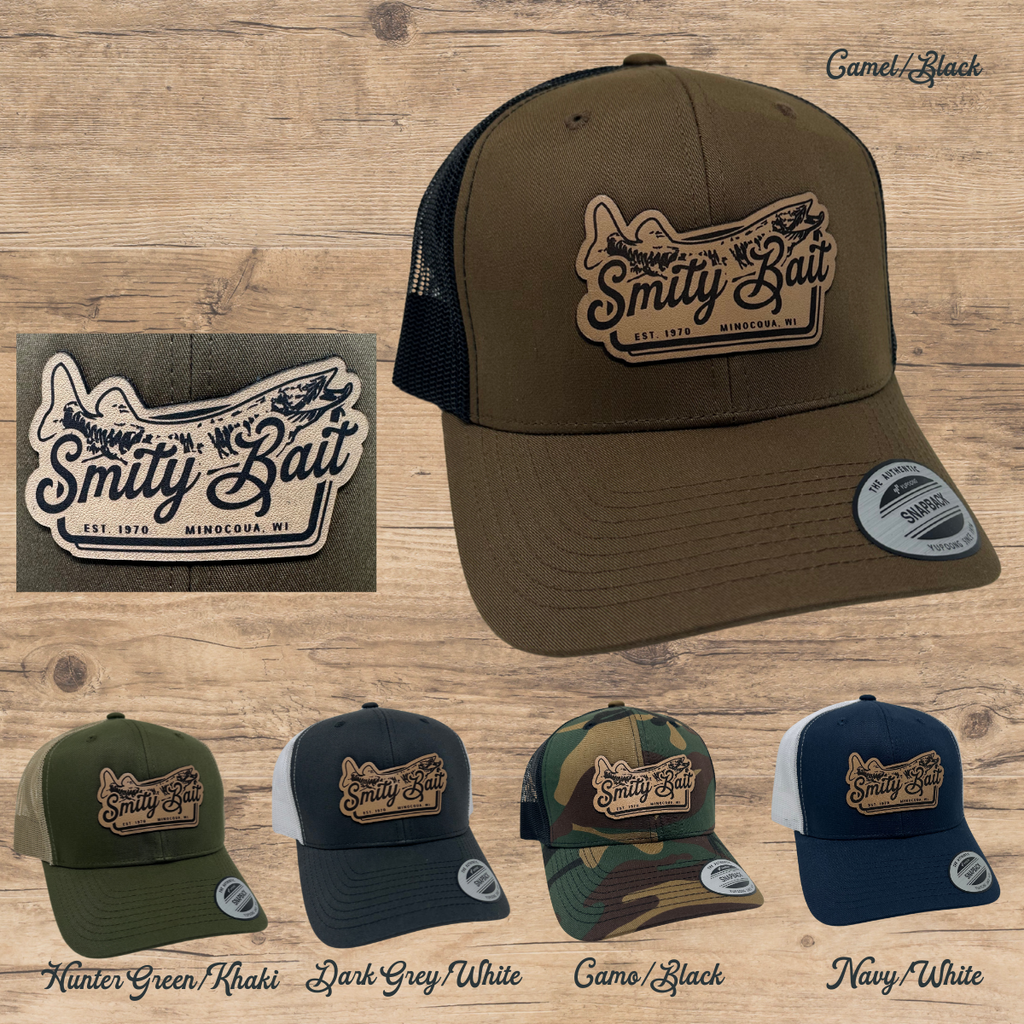Musky Leather Patch Snapback Ball Cap