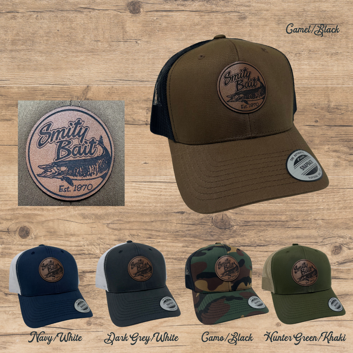 Circle Musky Leather Patch Snapback Ball Cap
