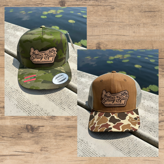 Camo Musky Leather Patch Snapback Ball Caps