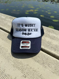It's Musky Season Ma'am Embroidered Navy Snapback Ball Cap